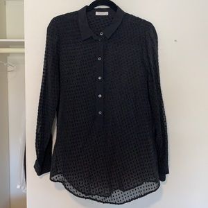 Equipment Black Dots Sheer Blouse